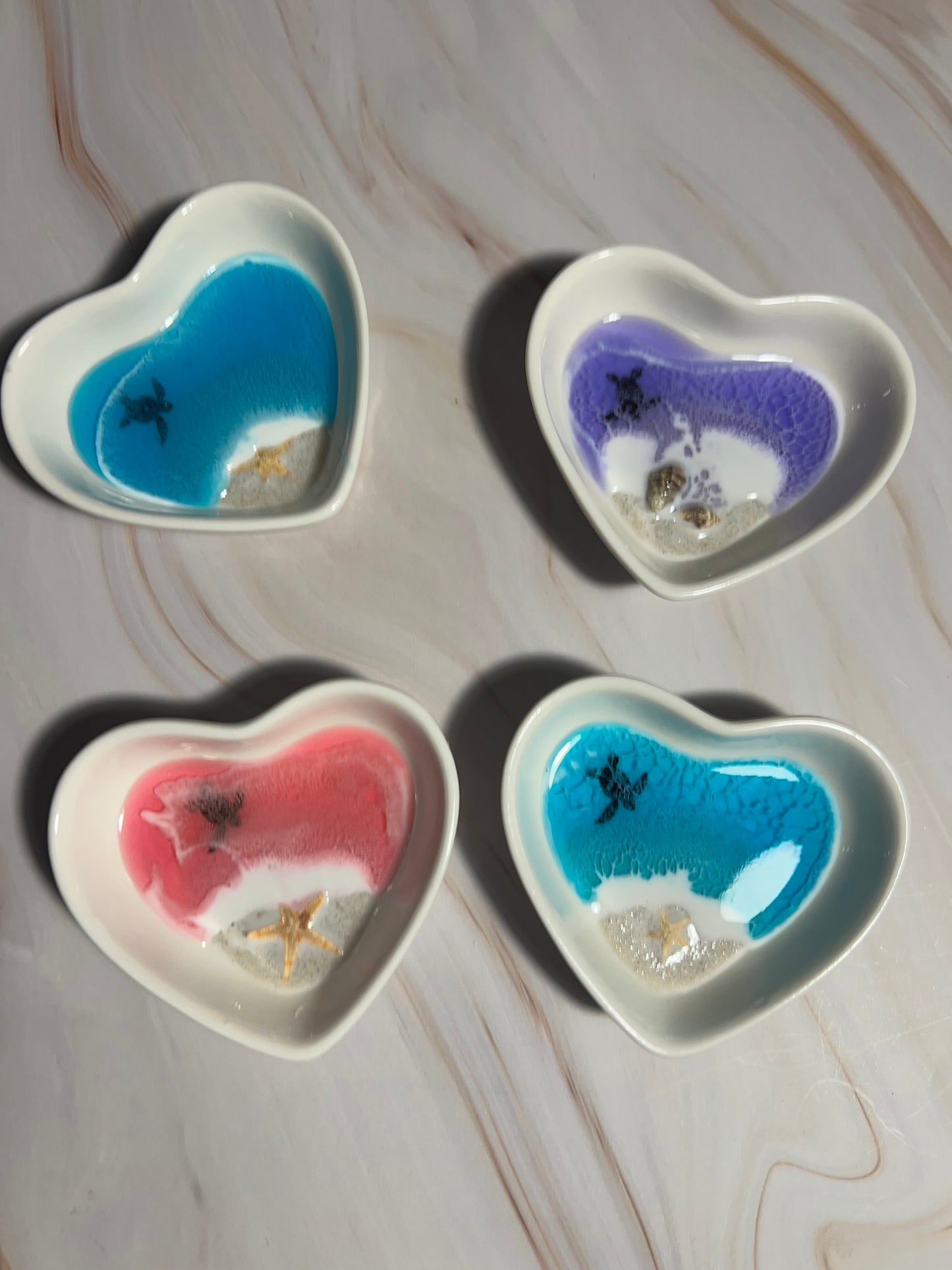 3” Ceramic Heart Ring Dishes